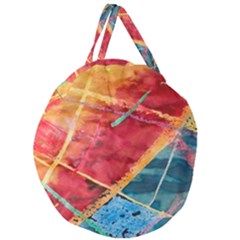 Painting Watercolor Wax Stains Red Giant Round Zipper Tote