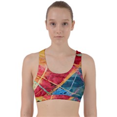 Painting Watercolor Wax Stains Red Back Weave Sports Bra by BangZart