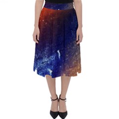 Colorful Pattern Color Course Folding Skater Skirt