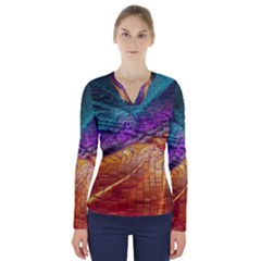 Graphics Imagination The Background V-neck Long Sleeve Top