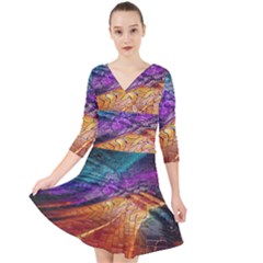 Graphics Imagination The Background Quarter Sleeve Front Wrap Dress	