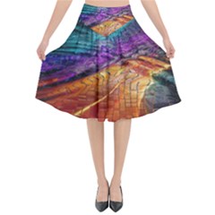 Graphics Imagination The Background Flared Midi Skirt