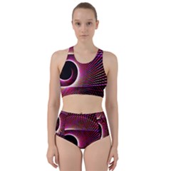 Grid Bent Vibration Ease Bend Racer Back Bikini Set by BangZart