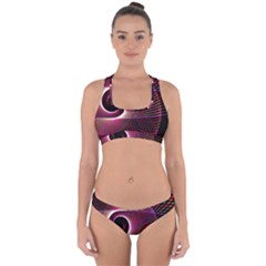 Grid Bent Vibration Ease Bend Cross Back Hipster Bikini Set by BangZart