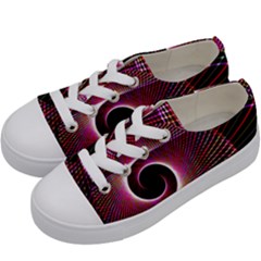 Grid Bent Vibration Ease Bend Kids  Low Top Canvas Sneakers