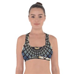 Stained Glass Colorful Glass Cross Back Sports Bra by BangZart