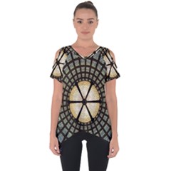 Stained Glass Colorful Glass Cut Out Side Drop Tee