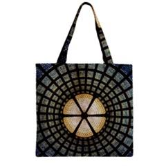 Stained Glass Colorful Glass Zipper Grocery Tote Bag