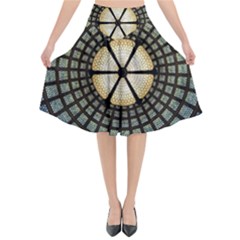 Stained Glass Colorful Glass Flared Midi Skirt by BangZart