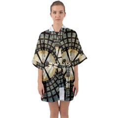 Stained Glass Colorful Glass Quarter Sleeve Kimono Robe