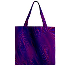 Abstract Fantastic Fractal Gradient Zipper Grocery Tote Bag by BangZart