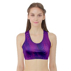 Abstract Fantastic Fractal Gradient Sports Bra With Border by BangZart