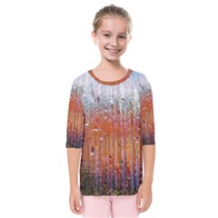 Glass Colorful Abstract Background Kids  Quarter Sleeve Raglan Tee