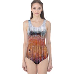 Glass Colorful Abstract Background One Piece Swimsuit by BangZart