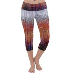 Glass Colorful Abstract Background Capri Yoga Leggings by BangZart