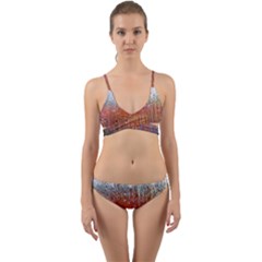 Glass Colorful Abstract Background Wrap Around Bikini Set by BangZart