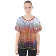 Glass Colorful Abstract Background V-neck Dolman Drape Top