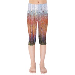 Glass Colorful Abstract Background Kids  Capri Leggings  by BangZart