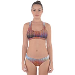 Glass Colorful Abstract Background Cross Back Hipster Bikini Set by BangZart