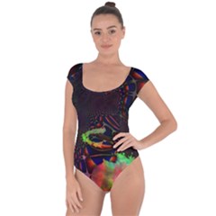 The Fourth Dimension Fractal Short Sleeve Leotard  by BangZart