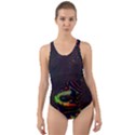 The Fourth Dimension Fractal Cut-Out Back One Piece Swimsuit View1