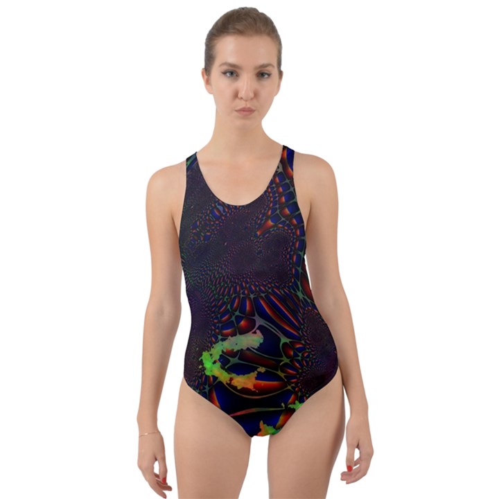 The Fourth Dimension Fractal Cut-Out Back One Piece Swimsuit