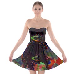 The Fourth Dimension Fractal Strapless Bra Top Dress by BangZart