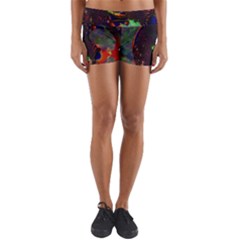 The Fourth Dimension Fractal Yoga Shorts by BangZart