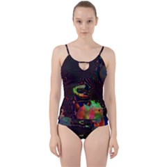 The Fourth Dimension Fractal Cut Out Top Tankini Set