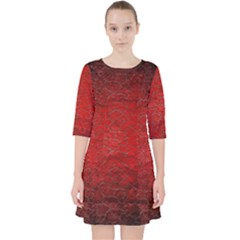 Red Grunge Texture Black Gradient Pocket Dress