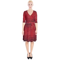 Red Grunge Texture Black Gradient Wrap Up Cocktail Dress