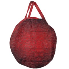 Red Grunge Texture Black Gradient Giant Round Zipper Tote