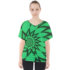 The Fourth Dimension Fractal V-neck Dolman Drape Top