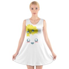 Cloud Cloudlet Sun Sky Milota V-neck Sleeveless Skater Dress by BangZart