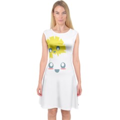 Cloud Cloudlet Sun Sky Milota Capsleeve Midi Dress by BangZart