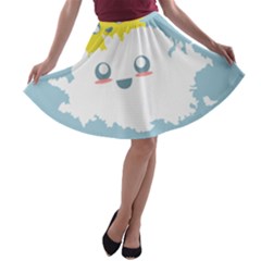 Cloud Cloudlet Sun Sky Milota A-line Skater Skirt by BangZart