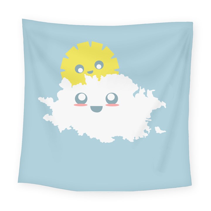 Cloud Cloudlet Sun Sky Milota Square Tapestry (Large)