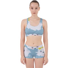 Cloud Cloudlet Sun Sky Milota Work It Out Sports Bra Set by BangZart