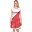 Watermelon Red Network Fruit Juicy Capsleeve Midi Dress View1