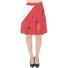 Watermelon Red Network Fruit Juicy Velvet High Waist Skirt