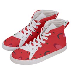 Watermelon Red Network Fruit Juicy Women s Hi-top Skate Sneakers by BangZart