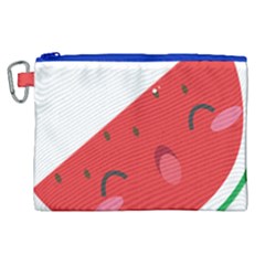 Watermelon Red Network Fruit Juicy Canvas Cosmetic Bag (xl)