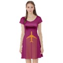 Airplane Jet Yellow Flying Wings Short Sleeve Skater Dress View1