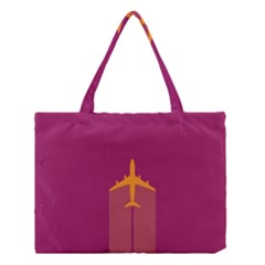 Airplane Jet Yellow Flying Wings Medium Tote Bag by BangZart