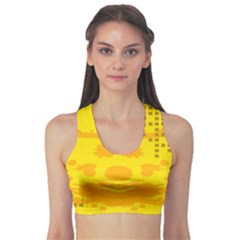 Texture Yellow Abstract Background Sports Bra by BangZart