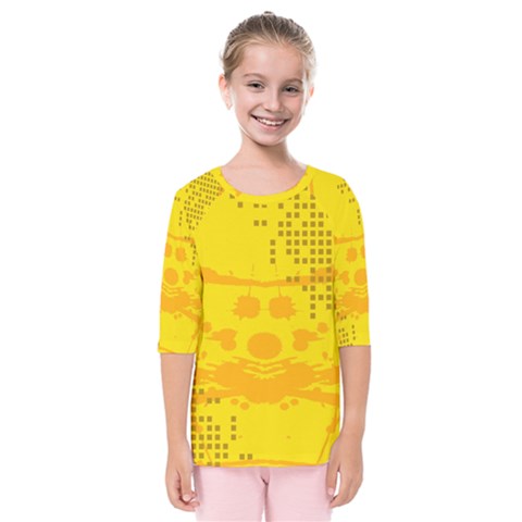 Texture Yellow Abstract Background Kids  Quarter Sleeve Raglan Tee by BangZart