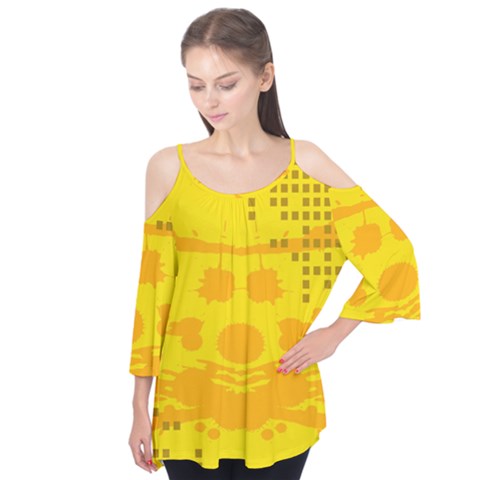 Texture Yellow Abstract Background Flutter Tees by BangZart