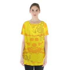 Texture Yellow Abstract Background Skirt Hem Sports Top