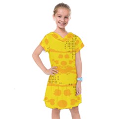 Texture Yellow Abstract Background Kids  Drop Waist Dress