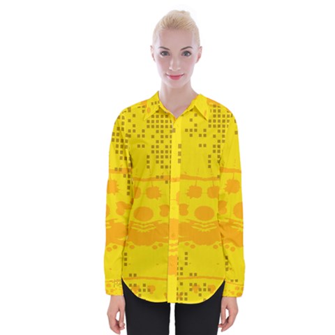 Texture Yellow Abstract Background Womens Long Sleeve Shirt by BangZart